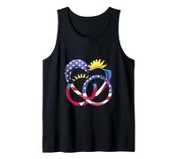 American Flag Heart Wedding Rings Marriage Antigua Tank Top