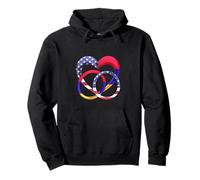 American Flag Heart Wedding Rings Marriage Armenia Pullover Hoodie