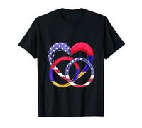 American Flag Heart Wedding Rings Marriage Armenia T-Shirt