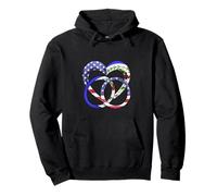 American Flag Heart Wedding Rings Marriage Belize Pullover Hoodie