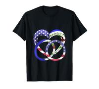 American Flag Heart Wedding Rings Marriage Belize T-Shirt