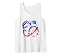American Flag Heart Wedding Rings Marriage Chile Tank Top