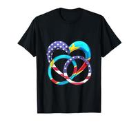 American Flag Heart Wedding Rings Marriage Congo T-Shirt
