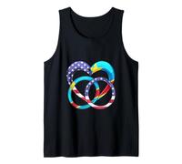 American Flag Heart Wedding Rings Marriage Congo Tank Top