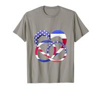 American Flag Heart Wedding Rings Marriage Costa Rica T-Shirt