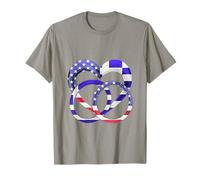 American Flag Heart Wedding Rings Marriage Greece T-Shirt