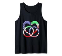 American Flag Heart Wedding Rings Marriage Iran Tank Top