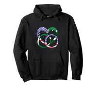 American Flag Heart Wedding Rings Marriage Pakistan Pullover Hoodie