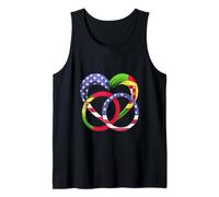 American Flag Heart Wedding Rings Marriage Portugal Tank Top