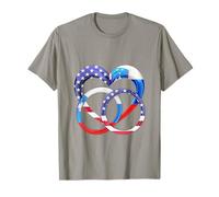 American Flag Heart Wedding Rings Marriage Slovenia T-Shirt