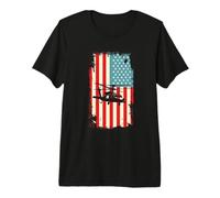 American Flag Helicopter Pilot Chopper Flying USA Premium T-Shirt