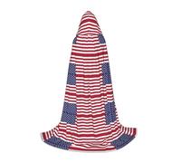 American Flag Hooded Cape For Teenagers Witch Vampire Cosplay Party Halloween Christmas Printed Long Cloak