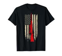 American Flag Hunting Rifle Patriotic USA Second Amendment T-Shirt