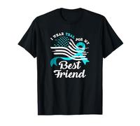 American Flag I Wear Teal for My Best Friend Cervical Cancer T-Shirt