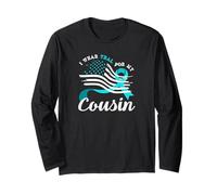 American Flag I Wear Teal for My Cousin Cervical Cancer Long Sleeve T-Shirt