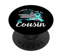 American Flag I Wear Teal For My Cousin Cervical Cancer PopSockets Adhesive PopGrip