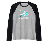 American Flag I Wear Teal for My Cousin Cervical Cancer Raglan Baseball Tee