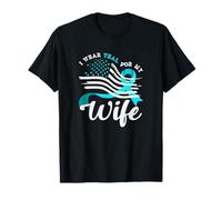 American Flag I Wear Teal for My Wife Cervical Cancer T-Shirt