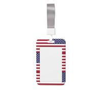 American Flag Id Badge Holder with Detachable Neck Strap, Waterproof Vertical Name Card Holders, for Nurse Students Teachers Staff