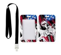 American Flag ID Card Holders with Black Lanyard, ID Card Badge Holder, Vertical Cards Protector for Office, Vertical Cards Protector for Work, Nurse Essentials Work Delivery Driver Accessories