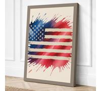American Flag in Motion Canvas Wall Art Print 18x12 Inch (46 x 30 cm)