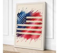American Flag in Motion Canvas Wall Art Print 18x12 Inch (46 x 30 cm)