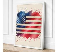 American Flag in Motion Canvas Wall Art Print 18x12 Inch (46 x 30 cm)
