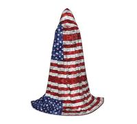American Flag Independence Fourth Of July Hooded Cape For Teenagers, Unisex Cloak Robe Hooded Halloween Costume Satin Witches Vampire Cloak Fancy Dress Up Children