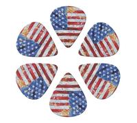 American Flag Independence Fourth Of July Printed Guitar Picks -6 Pcs Guitar Picks Plectrum,Guitar Accessories,Electric Guitar Pick, Bass & Ukulele 0.96mm