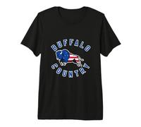 American Flag Inside A Buffalo Bison Silhouette Buffalo NY Premium T-Shirt