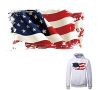 American Flag Iron on Patch Heat Transfer Stickers for Jackets Jeans T-Shirt Clothing Decorations Women Men Kids Large Patch Decal