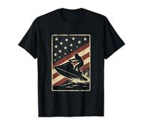 American Flag Jetski - Beach Lake Racing Adventure T-Shirt