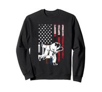 American Flag Judo Fighter Patriotic Martial Arts Novelty Sweatshirt