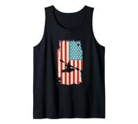 American Flag Kayaking Paddler River Kayak Tank Top