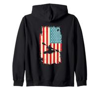 American Flag Kayaking Paddler River Kayak Zip Hoodie