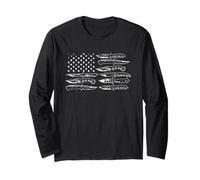 American Flag Knives Knive Throwing Long Sleeve T-Shirt