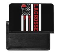 American Flag Lacrosse Gear Passport Wallet Cute Passport Case with Card Slot Travel Passport Holder Cover