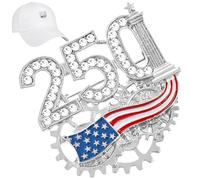 American Flag Lapel Pin Rhinestone Sparkly Patriotic Metal