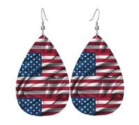 American Flag Leather Earring. Stylish teardrop shape, perfect for women, and a great decorative choice for parties and holidays.