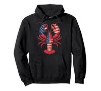 American Flag Lobster Patriotic Crawfish Season 4th of July Pullover Hoodie