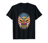 American Flag Lucha Libre Mask Cross T-Shirt