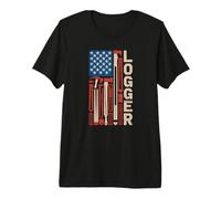 American Flag Lumberjack Professional Forestry Technician Premium T-Shirt