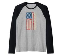American Flag Lumberjack Professional Forestry Technician Raglan Baseball Tee