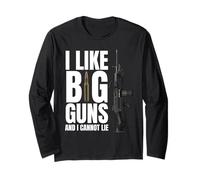 American Flag Machine Gun Rifle T Shirt For Men Women Adults Long Sleeve T-Shirt