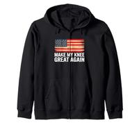 American Flag Make My Knee Great Again Zip Hoodie