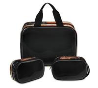 American Flag Makeup Bag for Women Men, Americans Translucent Cosmetic Bag Wash Pouch Shower Bag 3 Pcs Travel Toiletry Toiletries Cosmetic Organizer