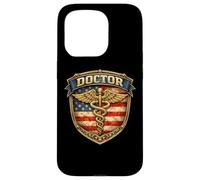 American Flag Medical Doctor Physician Badge Vintage Patriot Case for iPhone 15 Pro