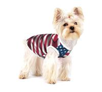 American Flag Medium Stretchy Dog T-Shirts Soft Cool Sleeveless Stripe Vests Breathable Clothes for Puppy Kitty Cats Small.