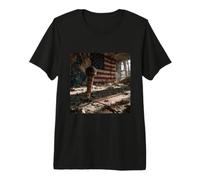 American Flag Microphone Ruin Patriotic Music Art Premium T-Shirt