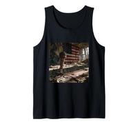 American Flag Microphone Ruin Patriotic Music Art Tank Top
